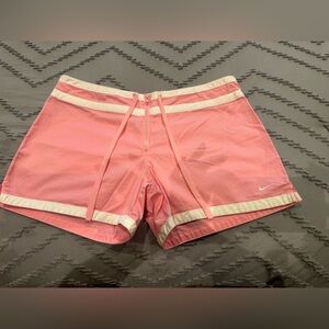 Nike Women's Athletic Shorts in Pink with Cream Accents